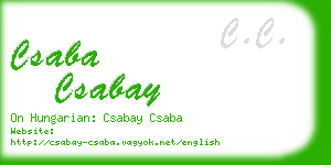 csaba csabay business card